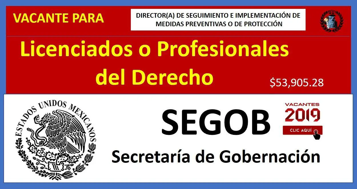 ▷ DIRECTOR(A) DE SEGUIMIENTO E IMPLEMENTACION DE MEDIDAS PREVENTIVAS O DE PROTECCION » 2021 El Derecho Online 🥇 trabajo-para-abogados-en-mexico