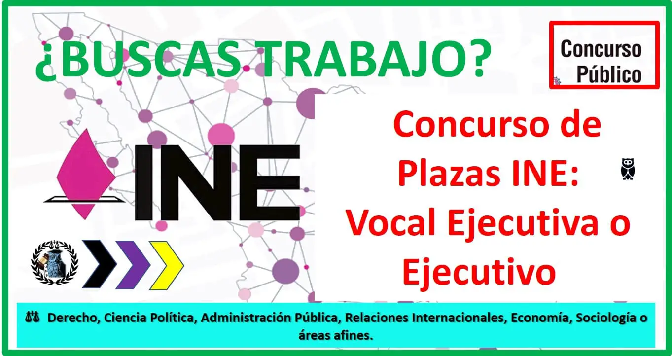 ▷ Vocal Secretaria o Vocal Secretario » 2020 El Derecho Online 🥇 Bolsa de Trabajo en el Instituto Nacional Electoral