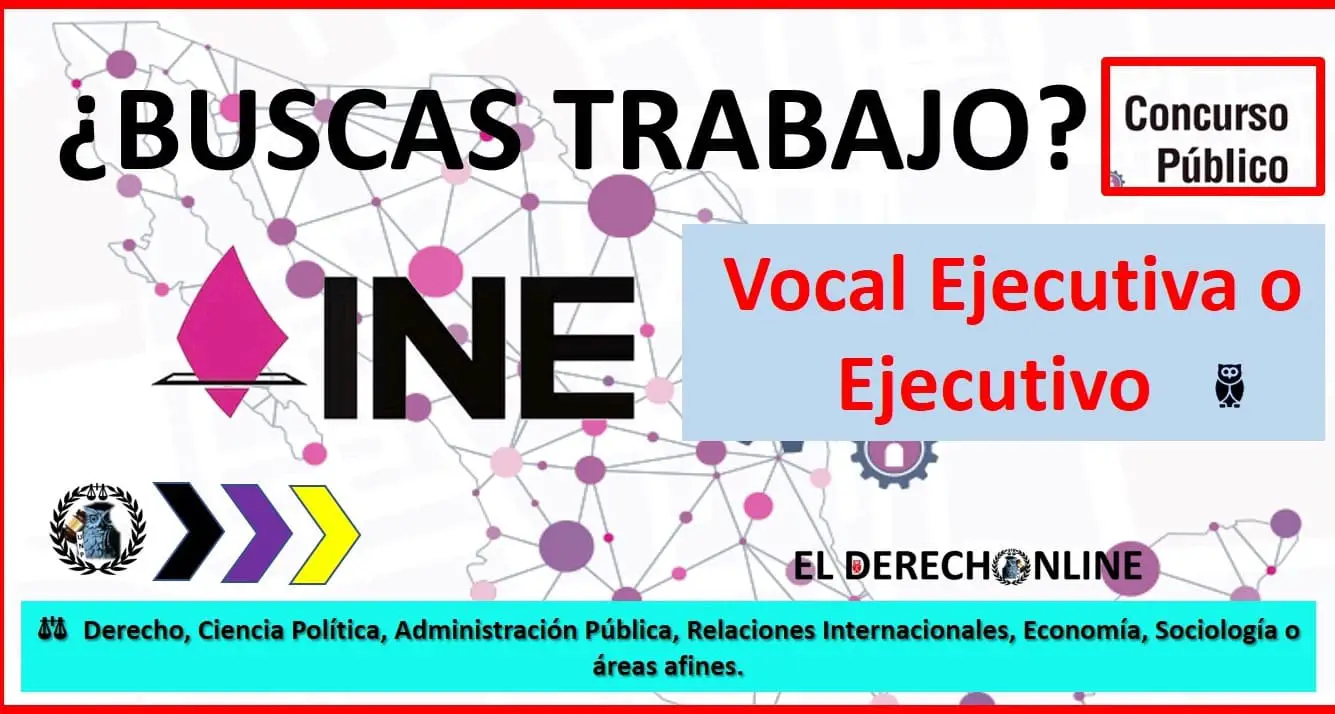 ▷ Vocal Ejecutiva o Ejecutivo » 2020 El Derecho Online 🥇 bolsa de trabajo ine