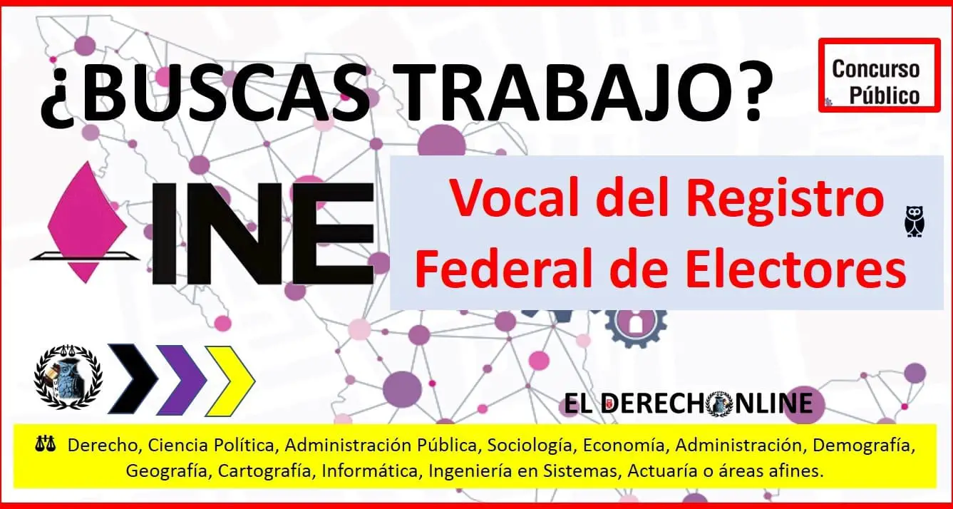 ▷ Vocal del Registro Federal de Electores » 2021 El Derecho Online 🥇 Concurso de Plazas INE