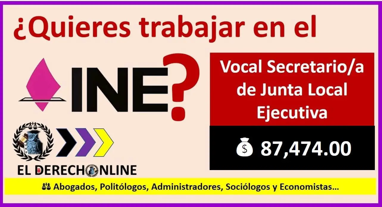 ▷ Vacantes INE: VOCAL SECRETARIA / SECRETARIO » 2020 El Derecho Online 🥇 plazas-vacantes-servicio-profesional-ine