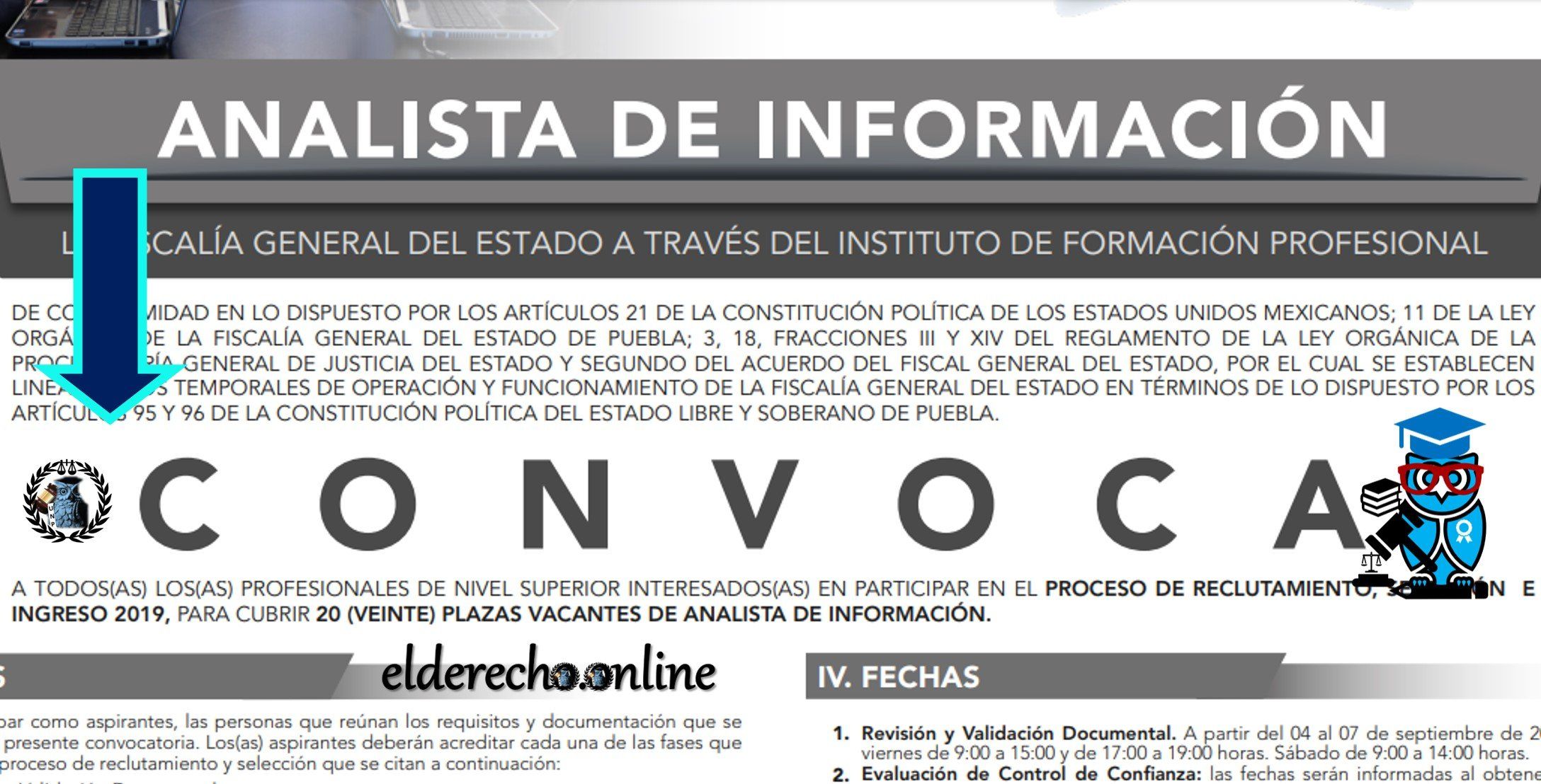 ▷ Convocatoria 2020 de la Fiscalía del Estado » 2020 El Derecho Online 🥇 convocatoria-analista-de-informacion-fiscalia-puebla