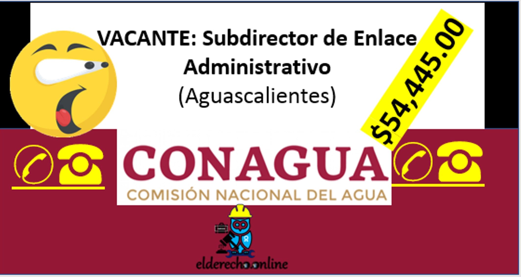 ▷ Subdirector de Enlace Administrativo » 2020 El Derecho Online 🥇 conagua aguascalientes bolsa de trabajo