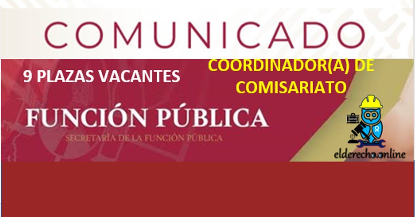 ▷ COORDINADOR(A) DE COMISARIATO » 2020 El Derecho Online 🥇 secretaria de estado de funcion publica empleo
