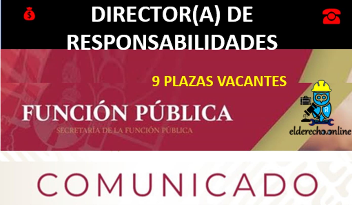 ▷ DIRECTOR(A) DE RESPONSABILIDADES D » 2020 El Derecho Online 🥇 secretaria de la funcion publica vacantes