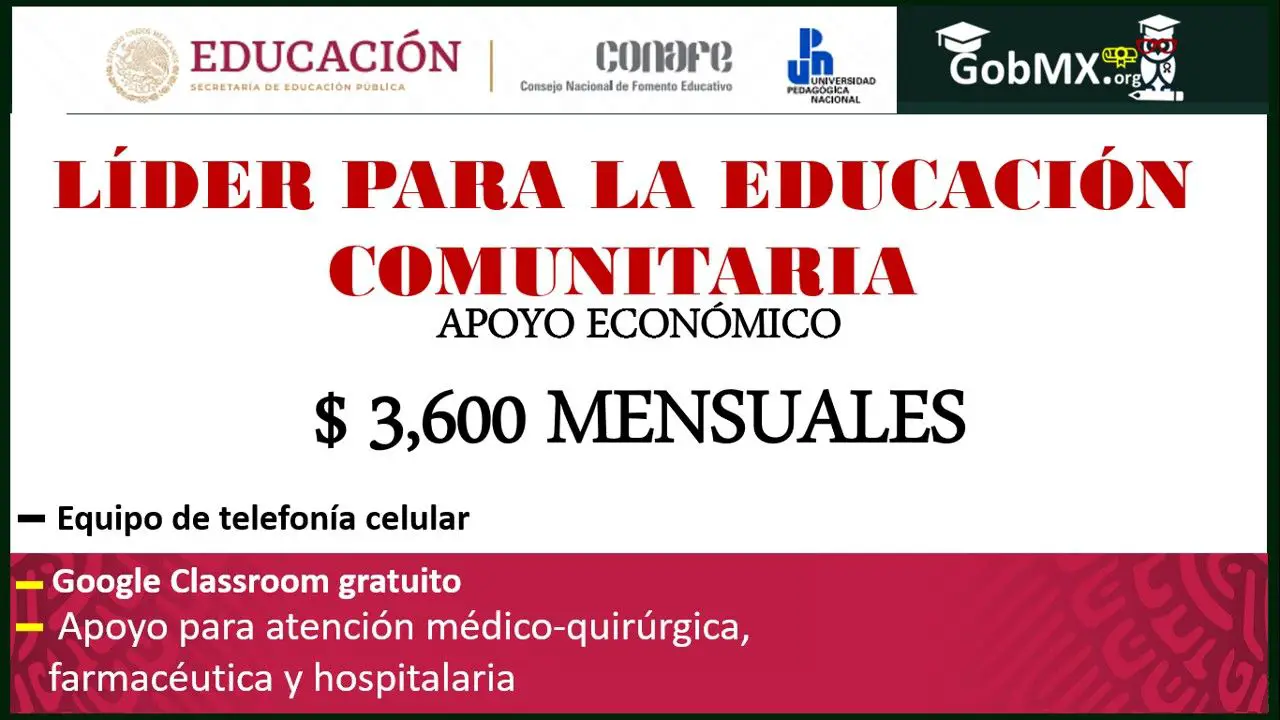 ▷ Apoyo de 3600 mensuales y de Telefonía del CONAFE y UPN » 2020 El Derecho Online 🥇 Registro: Líderes para la Educación Comunitaria