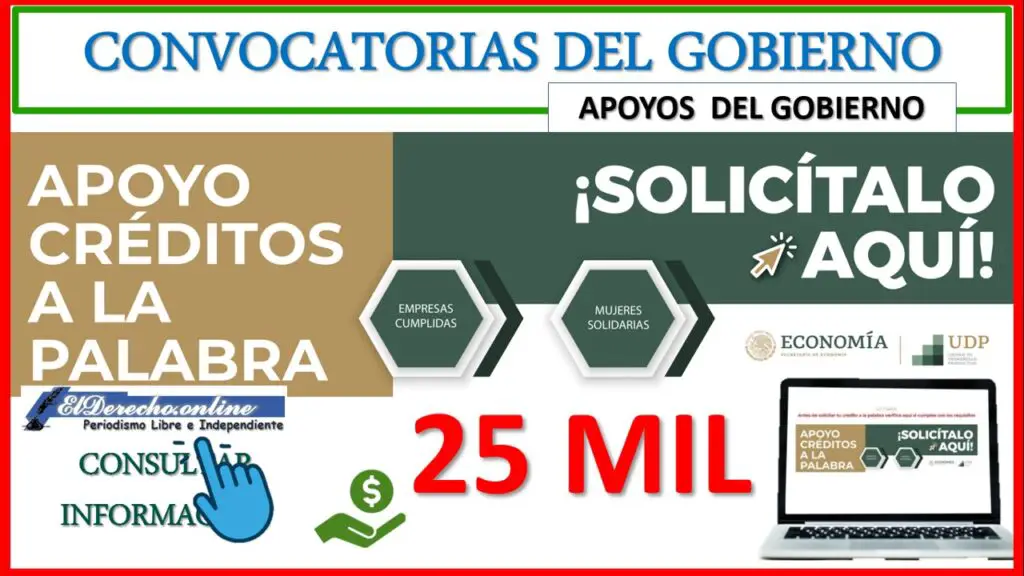 ▷ Registro: Crédito a la Palabra de 25 mil pesos 2021-2022 » 2021 El Derecho Online 🥇 TUTORIAL solicitar Crédito a la Palabra de 25 mil 2021 PROGRAMA DE APOYO FINANCIERO A MICROEMPRESAS