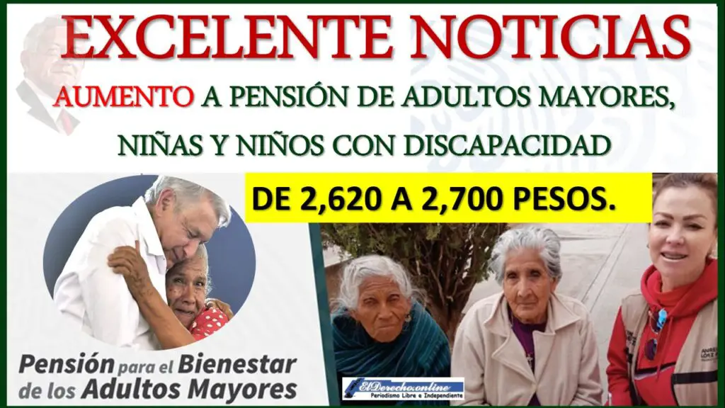 ▷ Pensión adultos mayores 2021-2022 » 2021 El Derecho Online 🥇 México aumenta las pensiones para adultos mayores y niños con discapacidad