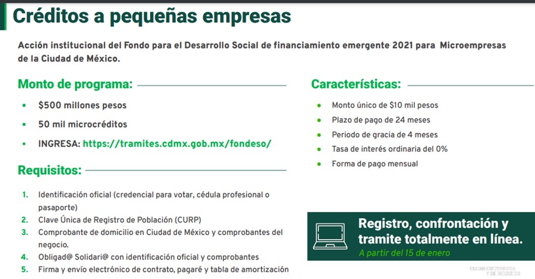▷ Créditos a micro y pequeñas empresas de la CDMX » 2021 El Derecho Online 🥇 Créditos a pequeñas empresas