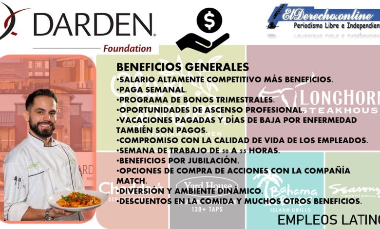 ▷ Empleos en Darden Restaurants 2021-2022 » 2021 El Derecho Online 🥇 empleos-en-darden-restaurants