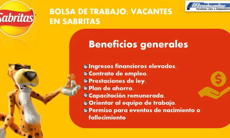 ▷ Empleos en Sabritas 2021-2022 » 2021 El Derecho Online 🥇 empleos-en-sabritas