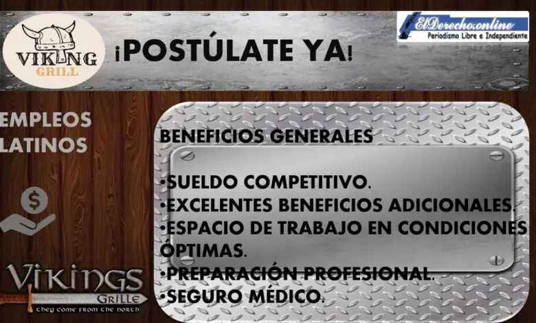 ▷ Empleos en Vikings Grille 2021-2022 » 2021 El Derecho Online 🥇 empleos-en-vikings-grille