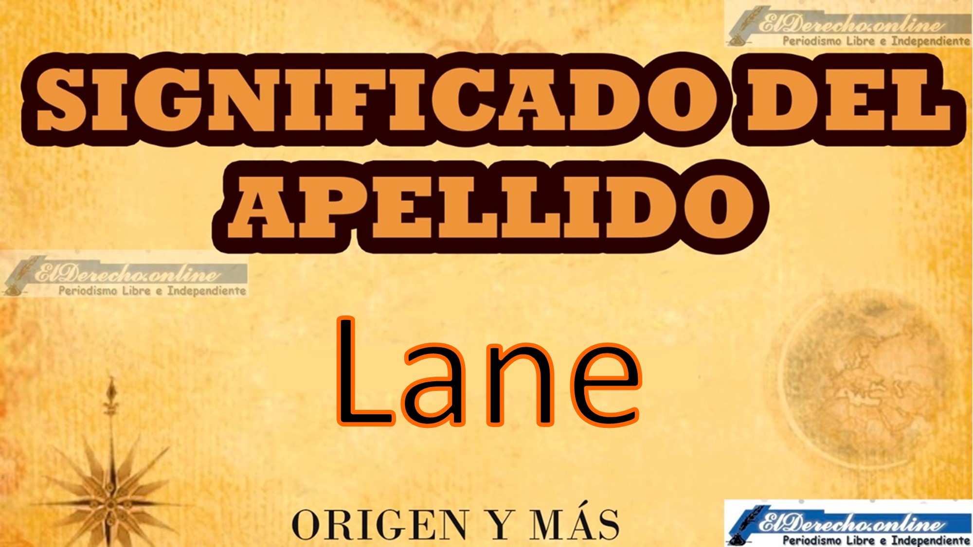 Significado del apellido Lane, Origen y más