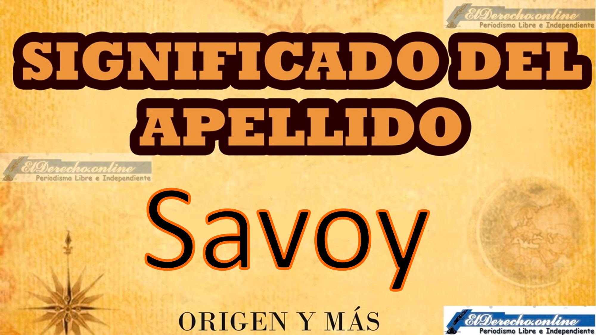 Significado del apellido Savoy, Origen y más