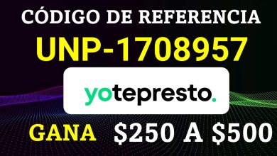 Yo Te Presto Código de referencia o código de invitado: UNP-1708957 para inversionistas ¡Puedes GANAR hasta $500 pesos!