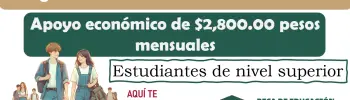 $2,800 pesos mensuales para estudiantes de nivel superior | ¿Aun no sabes como registrarte a esta beca? aquí te explicamos postularte