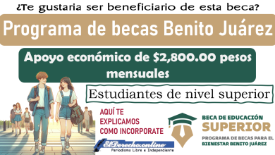 $2,800 pesos mensuales para estudiantes de nivel superior | ¿Aun no sabes como registrarte a esta beca? aquí te explicamos postularte