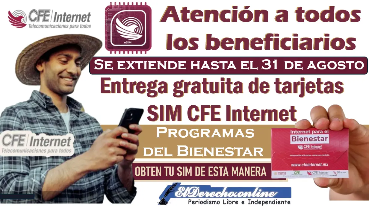 ¡Atención! Se extiende la fecha para poder recoger tu tarjeta SIM de CFE Internet