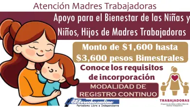 Modalidad de Inscripción Continua | Registro al Programa de Madres Trabajadoras