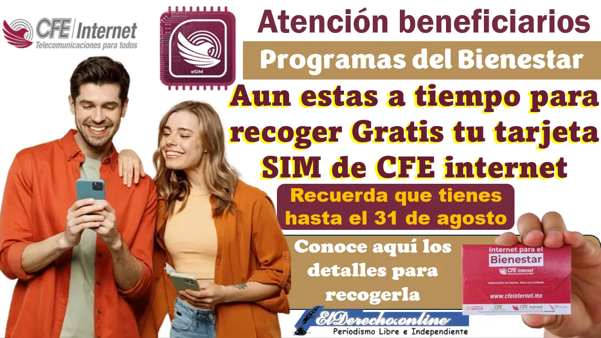 Entrega de GRATUITA de tarjeta SIM de CFE Internet gratis | Acude por ella aun estas a tiempo: conoce todos los detalles para recogerla