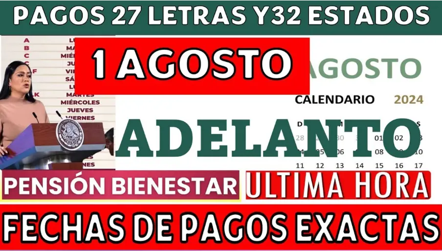 Pagos de Pensiones en México: Fechas Clave y Beneficios de Pensión Bienestar, IMSS e ISSSTE en Agosto- Septiembre 2024