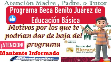 Causa de BAJA del Programa Beca Benito Juárez de Educación Básica | Mantente informado