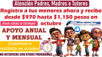 Registra a tus hijos ahora y recibe desde $970 hasta $1,150 pesos en octubre | Este programa no interfiere con tu inscripción a otros programas.