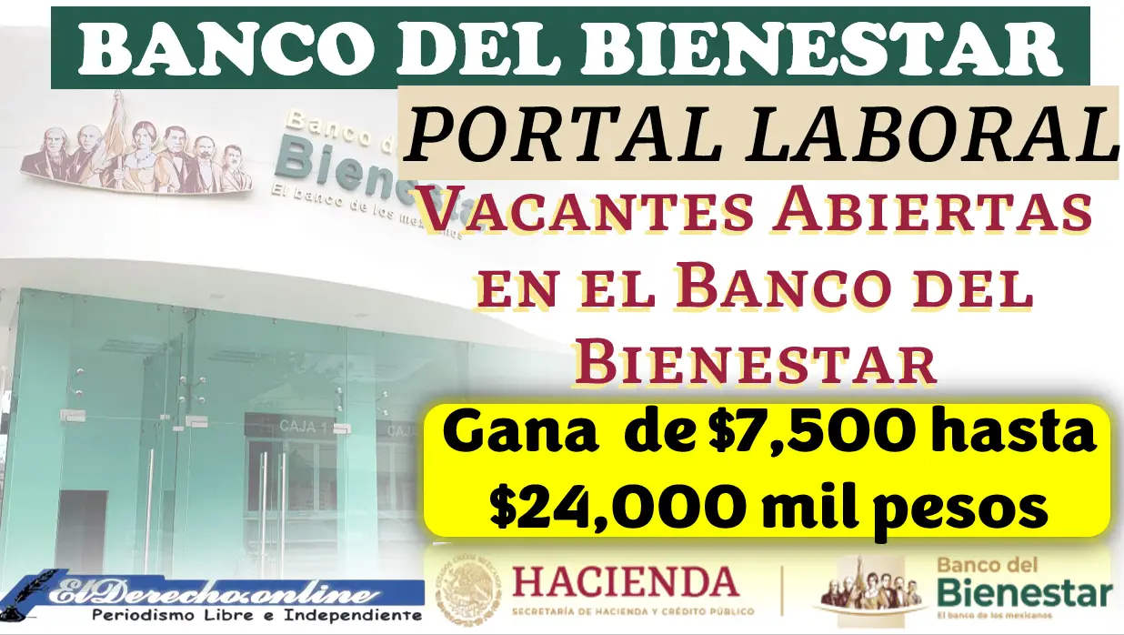 Gana a partir de $7,500 hasta $24,000 mil pesos | Vacantes Abiertas en el Banco del Bienestar: Conoce aquí todos los detalles