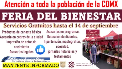 Nuevas Fechas para que asistas a las Ferias Bienestar | Recuerda hay Servicios Totalmente Gratuitos: Conoce el lugar más cercano a tu domicilio