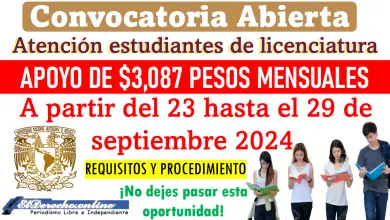 Beca UNAM ofrece un monto de $3,087 mensuales | Conoce quienes pueden postularse del 23 hasta el 29 de septiembre 2024.