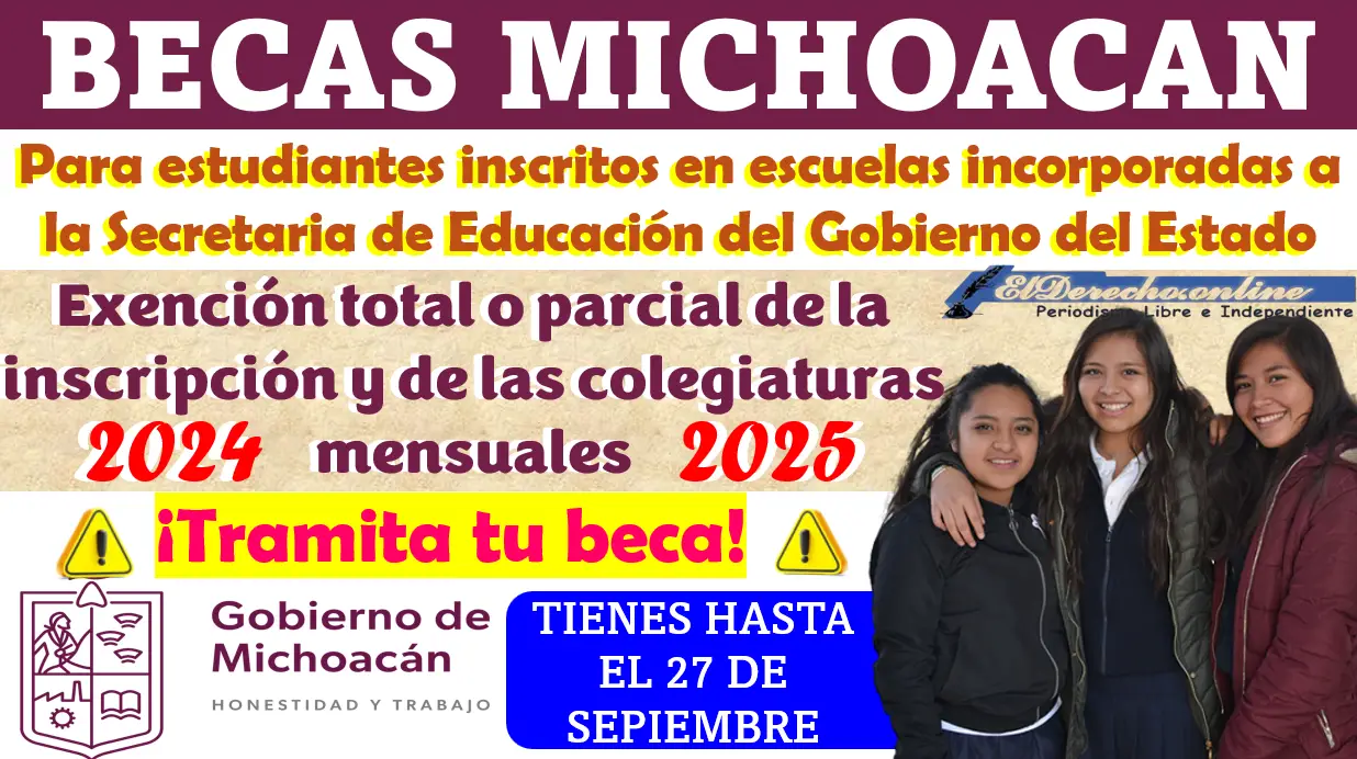 Convocatoria Abierta | Becas Michoacán 2024-2025