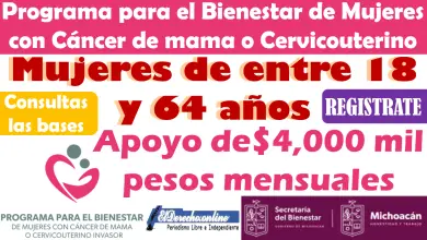 Programa para el Bienestar de Mujeres con Cáncer de mama o Cervicouterino invasor: Infórmate