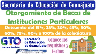 Otorgamiento de Becas de Instituciones particulares de Educación Básica | Guanajuato