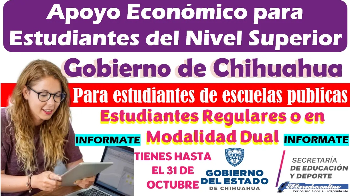 "Convocatoria Abierta" Apoyo Económico para Estudiantes del Nivel Superior | Gobierno de Chihuahua