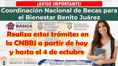 ¡Aviso importante! Realiza estos trámites en la CNBBJ a partir de hoy y hasta el 4 de octubre