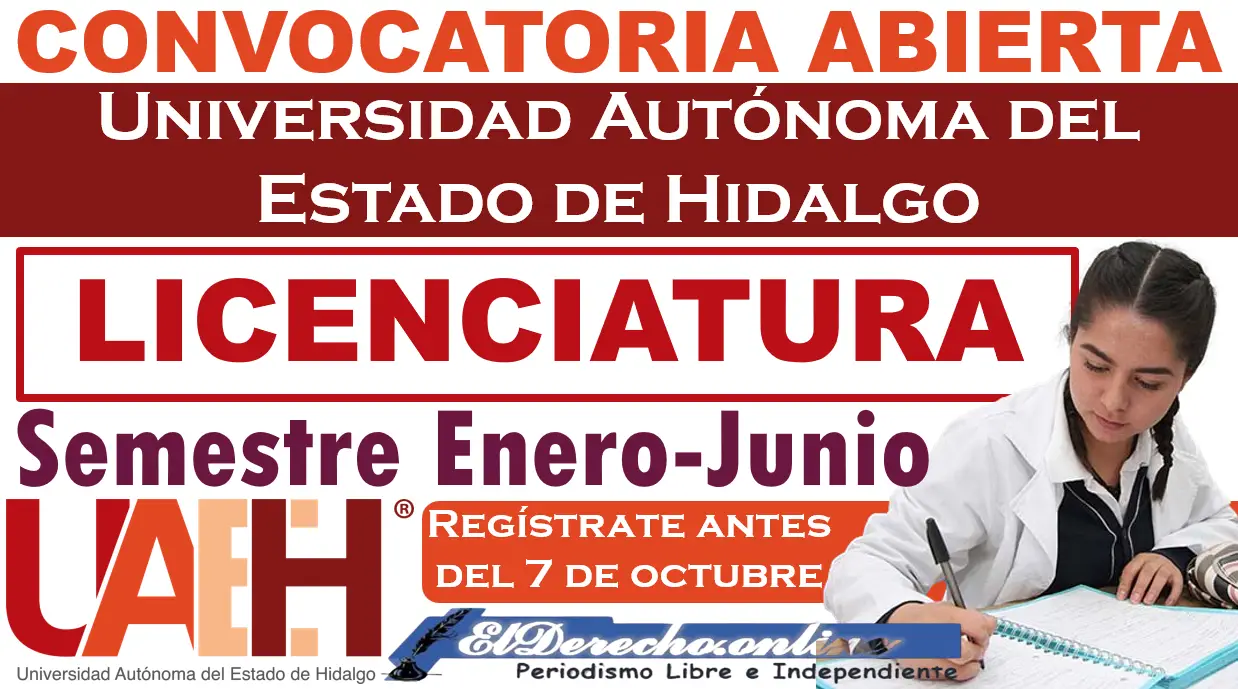 Convocatoria Abierta | Licenciatura 2025 Universidad Autónoma del Estado de Hidalgo