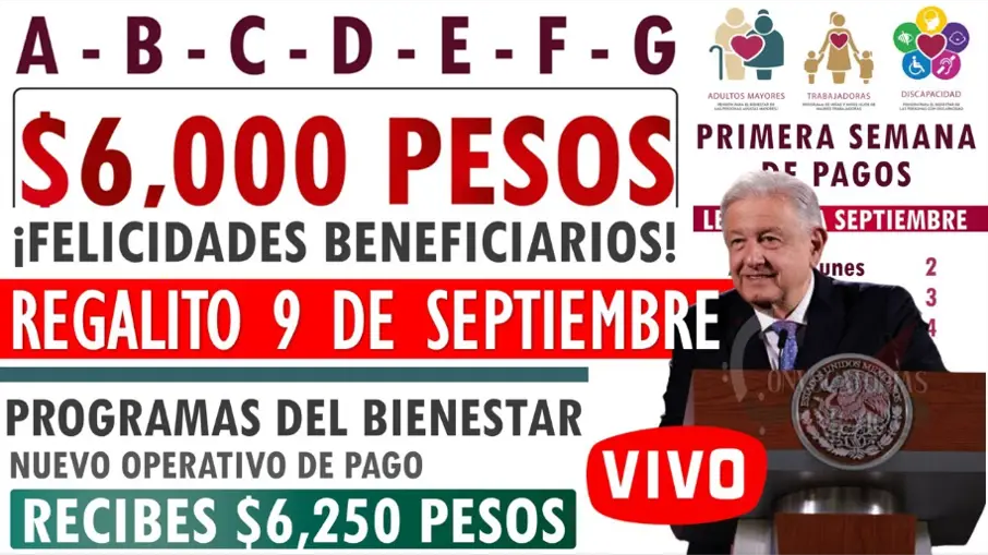 Inicio del Nuevo Operativo de Pagos, $6,250 y $6,000 para los Beneficiados de estos programas