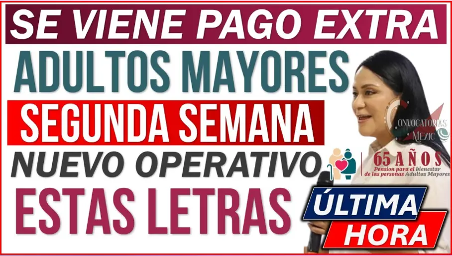 Nuevos Pagos de $6,250+$6,000 a partir del 09 de Septiembre para Adultos Mayores