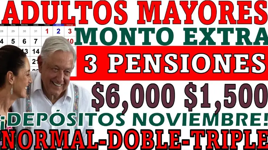 Noviembre un mes esperado por muchos pensionados, ya que habrá pagos Normales, Dobles y Triples