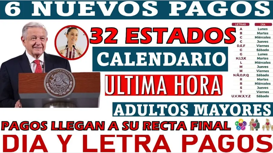 ULTIMO PAGO DEL AÑO + 6 PAGOS EXTRA PARA ADULTOS MAYORES, PERSONAS CON DISCAPACIDAD Y MADRES TRABAJADORAS