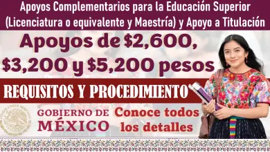 Apoyos Complementarios para la Educación Superior (Licenciatura o equivalente y Maestría) y Apoyo a Titulación