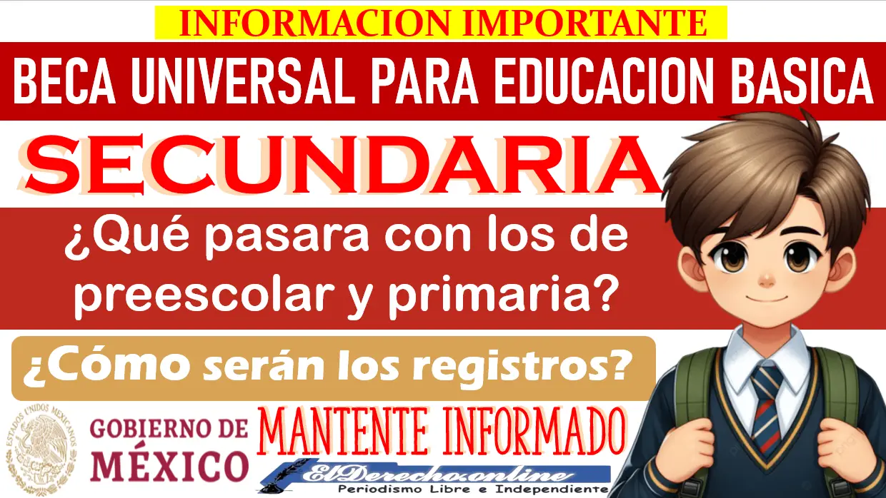 Nueva Beca Universal para Secundaria | ¿Cómo serán los registros? ¿Qué pasará con los de preescolar y primaria?