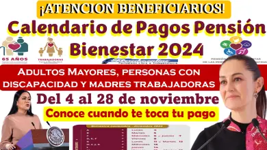 Calendario de oficial pagos de la Pensión Bienestar | Conoce que día recibirás tu pago