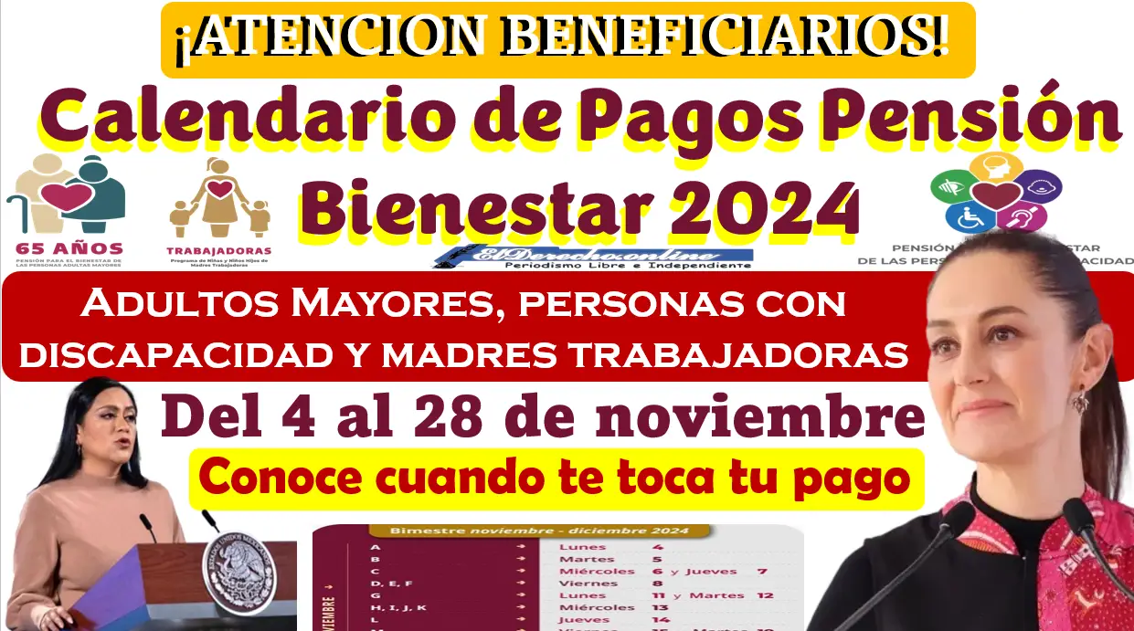 Calendario de oficial pagos de la Pensión Bienestar | Conoce que día recibirás tu pago