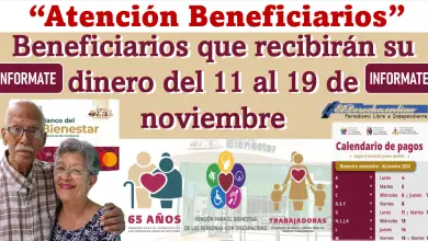 Pensionados que recibirán su dinero del 11 al 19 de noviembre: Atención a esto