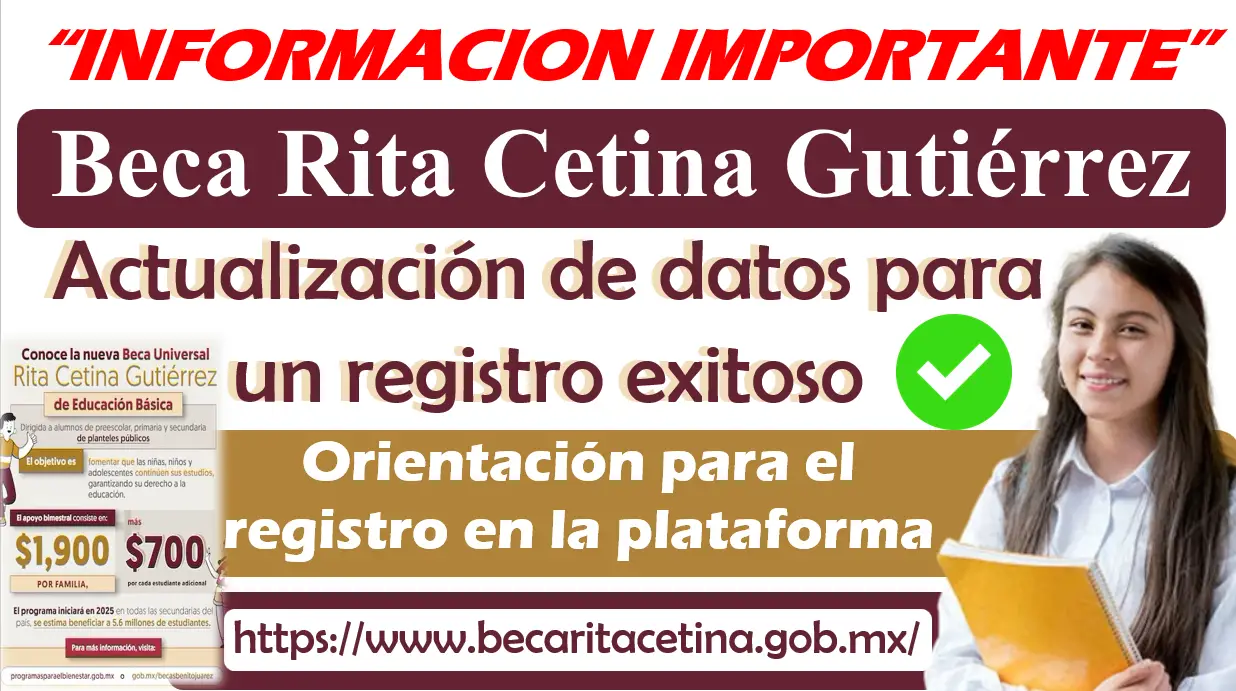 Actualización de datos para un registro exitoso | Beca Rita Cetina Gutiérrez