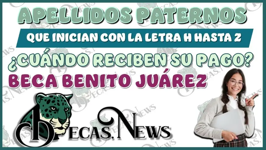 Fechas de Pago para Apellidos de la M a la Z en Diciembre 2024 para los beneficiarios de la Beca Benito Juárez