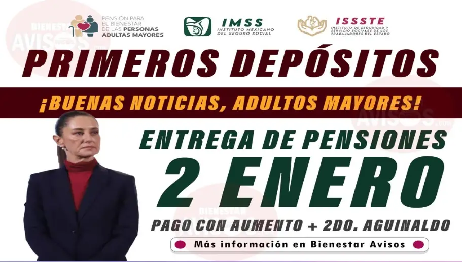 Pagos inician el 2 de Enero de 2025 en todo México para Adultos Mayores