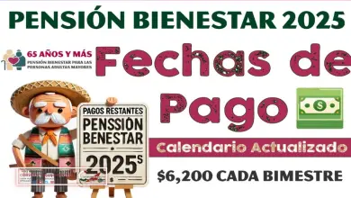 Calendario Oficial de los Pagos Restantes de la Pensión para el Bienestar 2025