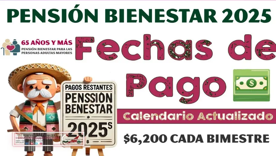 Calendario Oficial de los Pagos Restantes de la Pensión para el Bienestar 2025